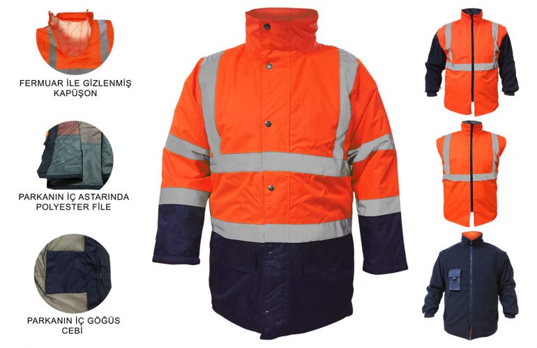 HIGHTEX 450 Polar Astarlı 5+1 Turuncu Parka